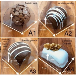 100~300 FORMINHAS PARA DOCES ACETATO TRANSPARENTE - 6 TAMANHOS À ESCOLHA (CHOCO)