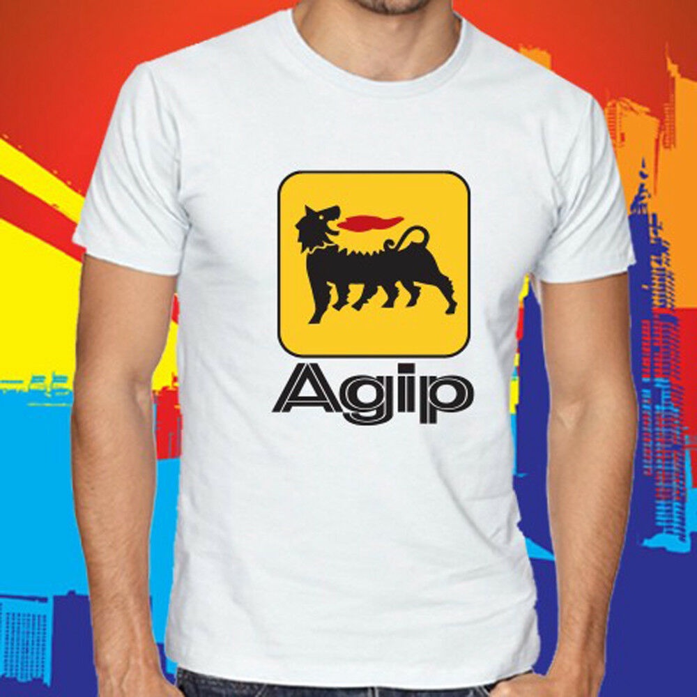 Camiseta Branca Masculina Nova Agip Racing Oil Com Logo Da Empresa ...