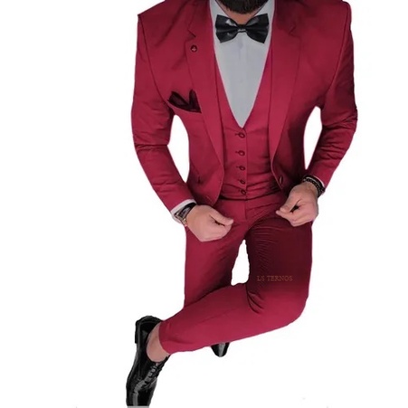 Terno Slim Masculino Paletó+Calça+Corte Italiano Preto 2026