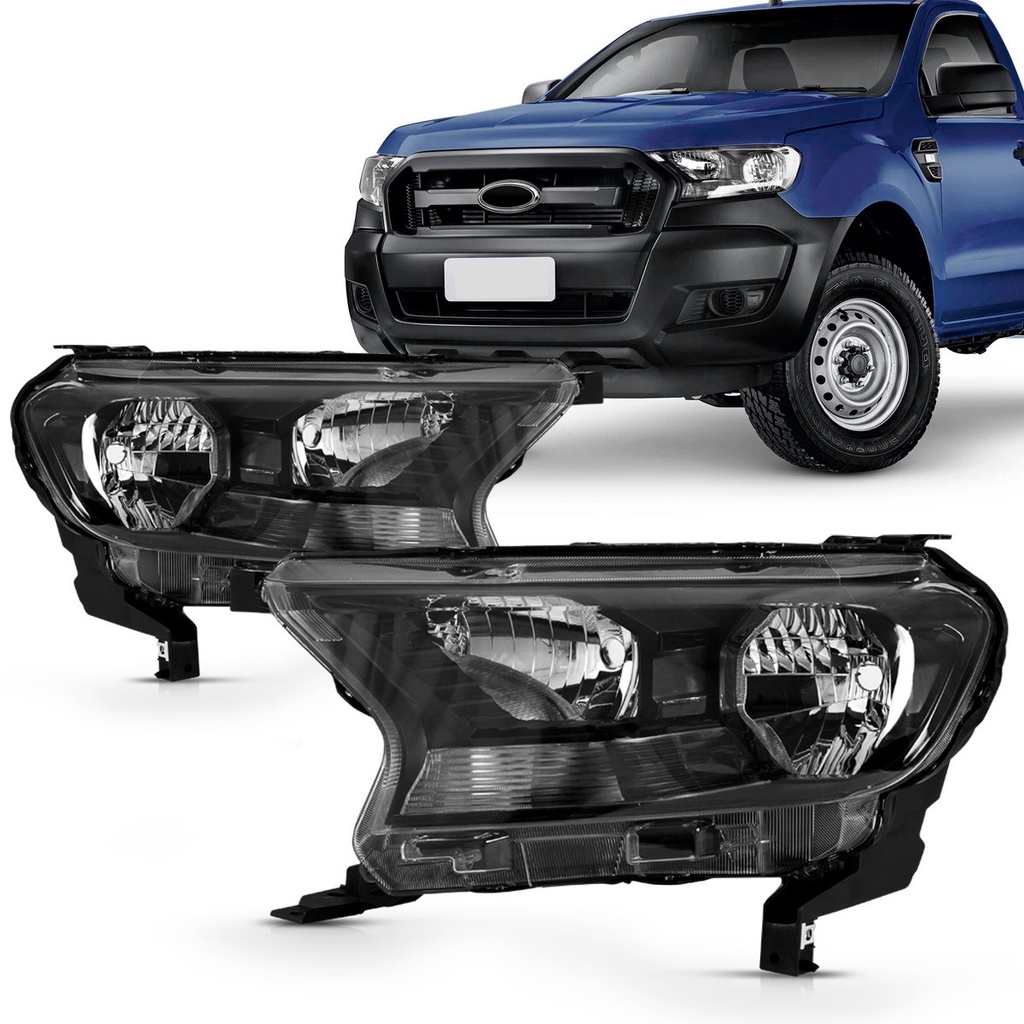 Farol Ranger Xls 2017 2018 2019 2020 Máscara Negra Sem Led Projetor em Oferta na Shopee