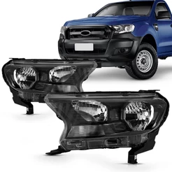 Farol Ranger Xls 2017 2018 2019 2020 Máscara Negra Sem Led Projetor