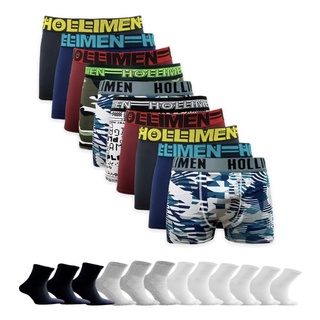 Kit Com 10 Cuecas Adulto + 12 Pares Meias