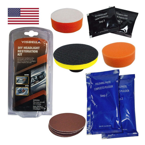 Kit Automotivo Limpa Farol Visbella Americano Automotivo Restauração de Farol em Oferta na Shopee
