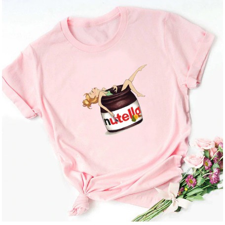 camisa camiseta nutella desenho animado verao