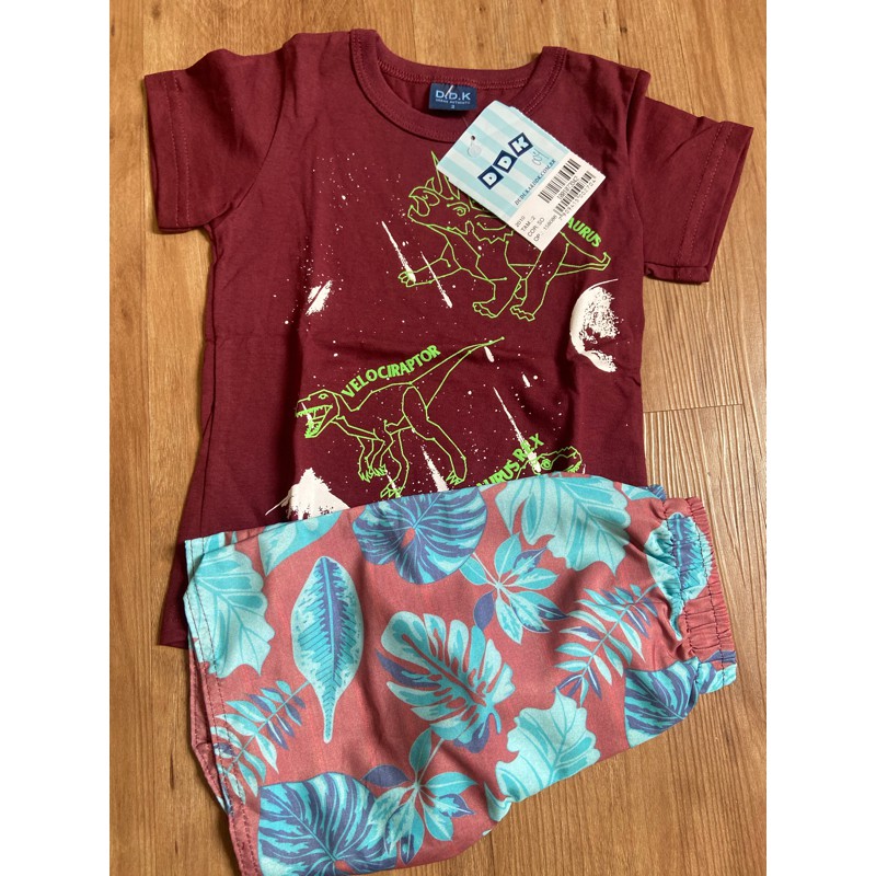 Conjunto masculino ddk velociraptor Tamanho 2 verão infantil - short + camiseta - infantil - criança