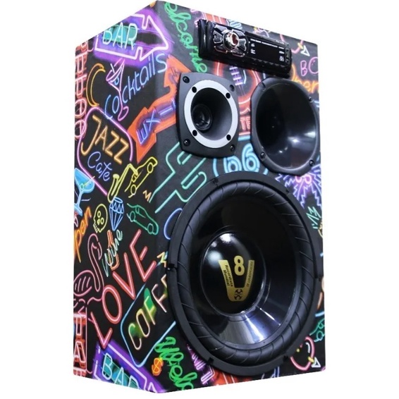 Caixa Residencial Bob Esponja de 12 Polegadas Trio Amplificada Ativa 110/220v Bluetooth Usb Radio Fm em Oferta na Shopee