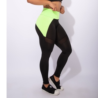 Calça Legging Newstyle Fitness Academia Feminina Cintura Alta Com Tela