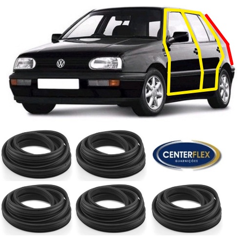 Kit 4 Borrachas de Porta + 1 Borracha da Mala do Golf 1994 1995 1996 1997 em Oferta na Shopee