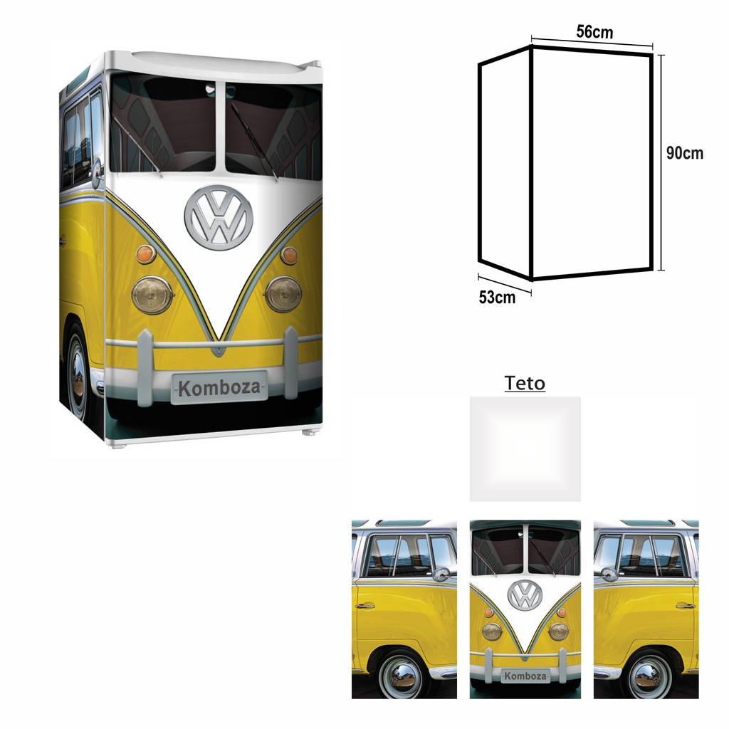 Adesivo Envelopamento De Frigobar Kombi KB084 AMARELA Md90