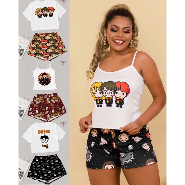 Pijama Harry Potter | Baby Doll Adulto em Oferta na Shopee