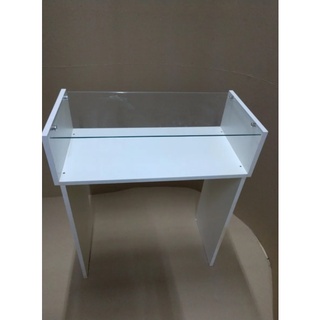 Mesa Manicure 60cm C/prateleira De Vidro 60cm
