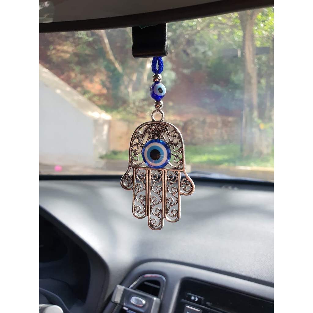 Olho Grego Mao de Fatima Enfeite Para Pendurar Retrovisor de Carro Proteção mau-olhado Inveja em Oferta na Shopee