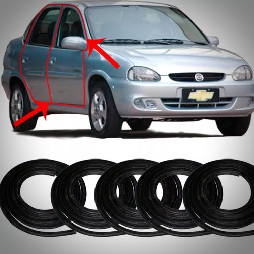 Kit Borrachas Portas E P-malas Corsa Sedan Classic 94/09 em Oferta na Shopee