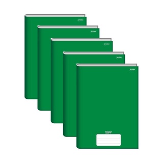 Caderno Brochura Capa Dura Verde 200X275MM 96Fls Kit C/5