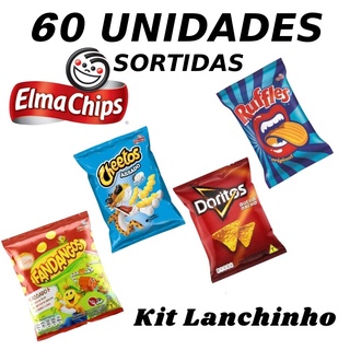 Kit 60 Salgadinhos Sortidos Elma Chips - Mandamos sortidos conforme estoque.