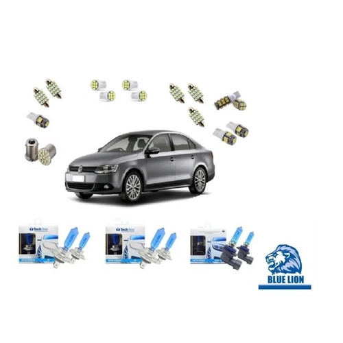 Farol Jetta 2011/17  Kit Lâmpadas  Techone + Kit Leds