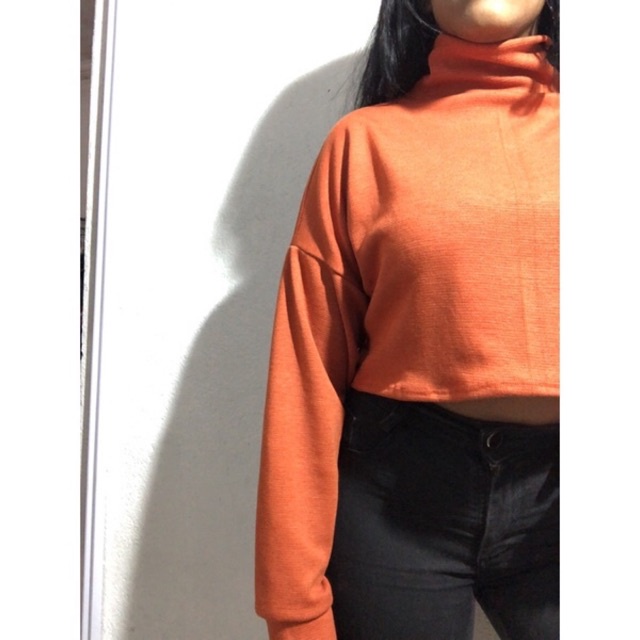 Blusa de frio cropped Blusa de frio gola alta