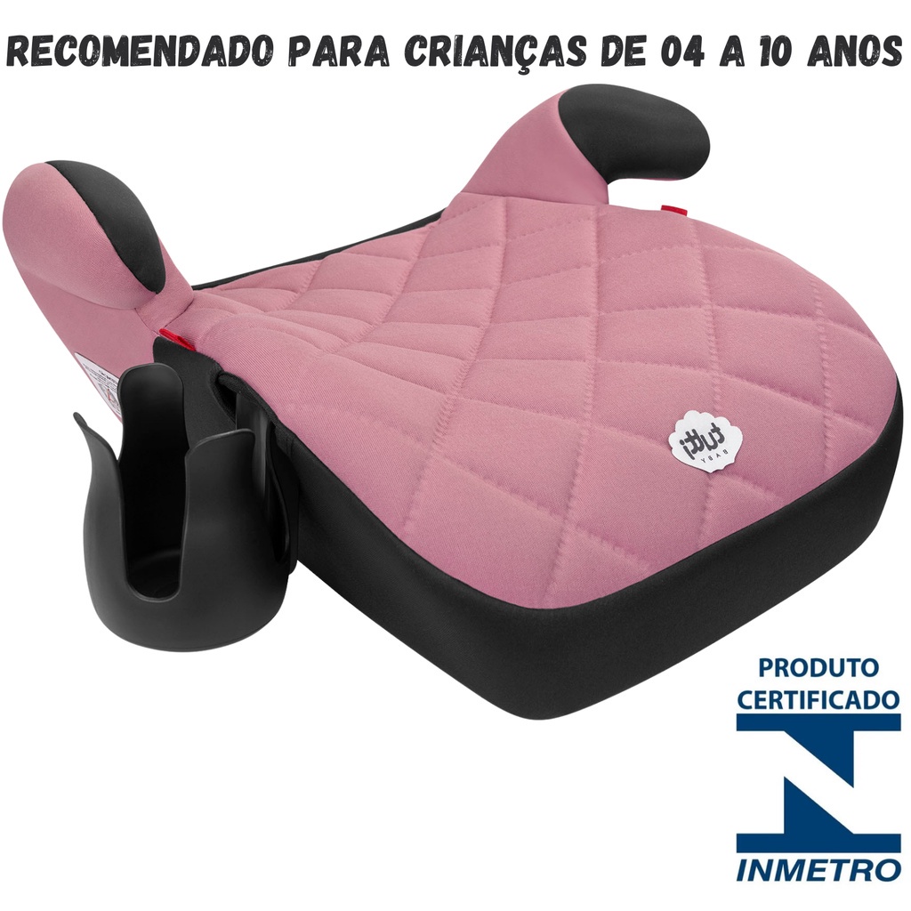 Oppressor unearth minimum Assento infantil De Elevação para carro com apoio lateral e porta copo para  crianças de 4 a 10 anos de idade Cor Rosa | Shopee Brasil