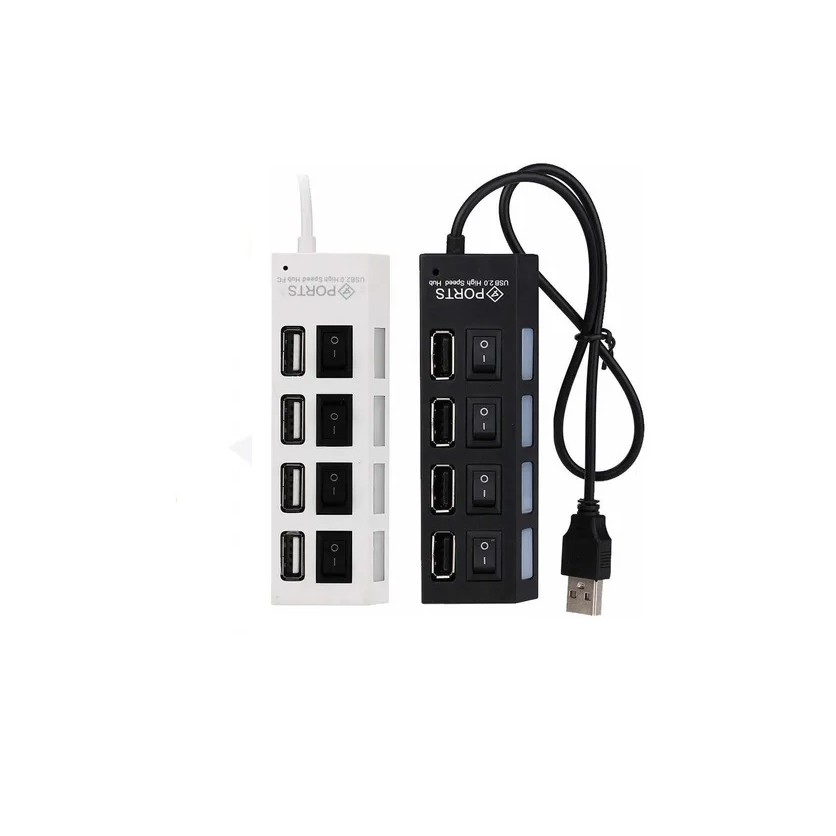 10 Hub Usb 4 Portas Com Botão Para Ligar E Desligar Cada
