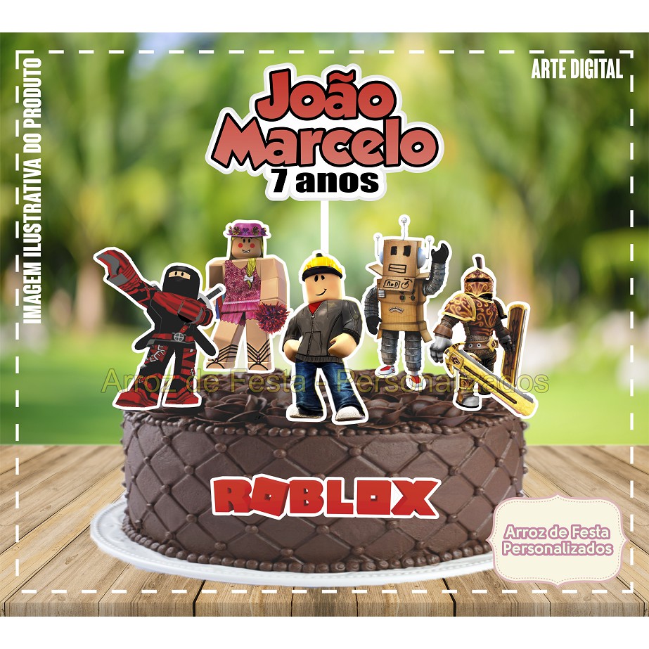 Topo De Bolo Topper De Bolo Personalizado Roblox Shopee Brasil 0558