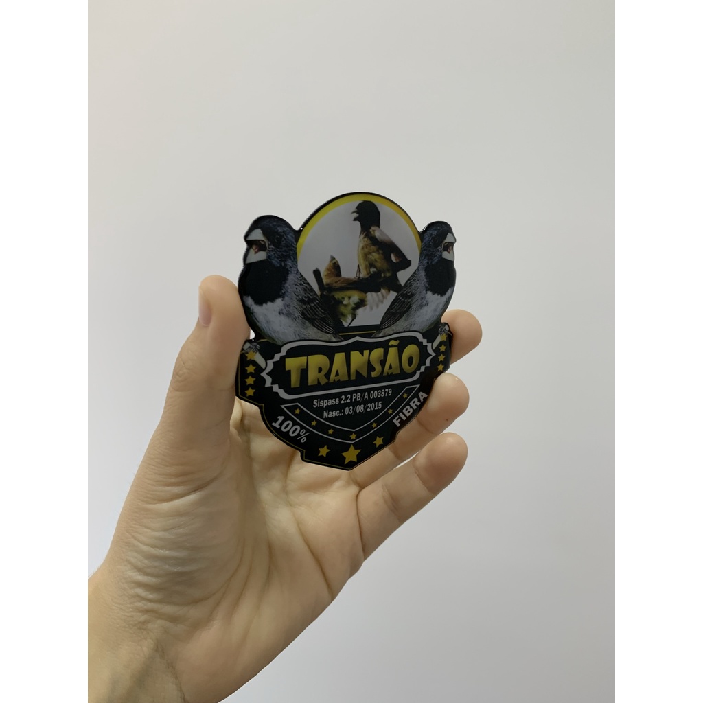 Placa Personalizada para Gaiola de Pássaros baiano branco, amarelo, coleiro, trinca, azulão, sibite, todas espécies