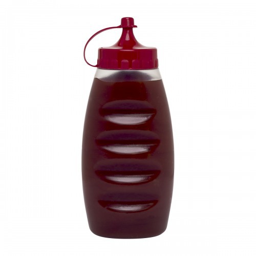 BISNAGA LISA P/KETCHUP 220ML PLASTICA COLOR VERMELHO - Jaguar