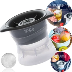 Forma De Gelo Silicone Redonda Esférica Molde Bola Esfera Bebida Whisky Bar Ice Ball Original