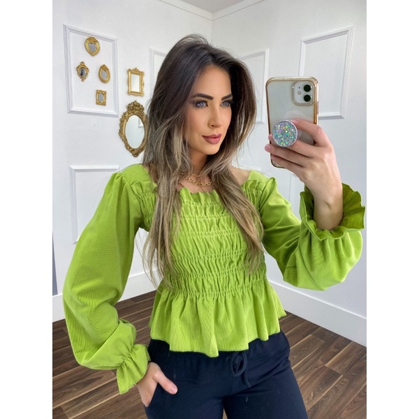 blusa de feminina  manga longa/ ciganinha 256