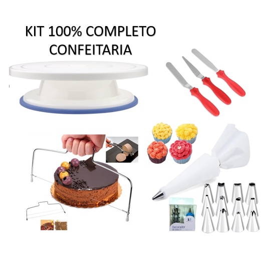 Kit Confeitero Confeitaria Completo Bicos Espatulas Decoração de Bolos em Oferta na Shopee