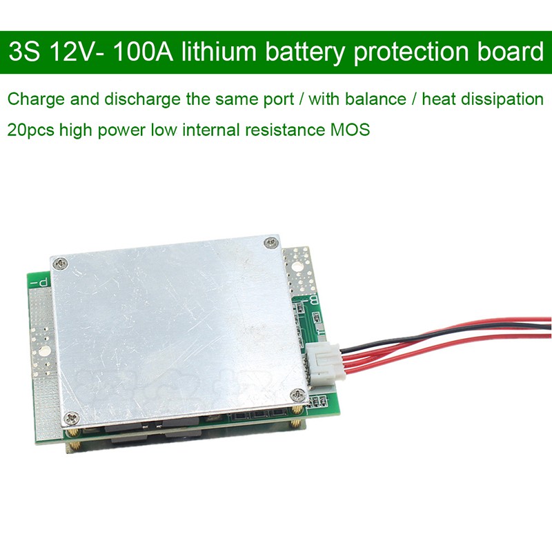 BMS PCM MOS 3.7V UPS Inversor Carro 3S 100A 12V Com Placa De Proteção De Bateria De Íon De Lítio 18650 Equilibrada
