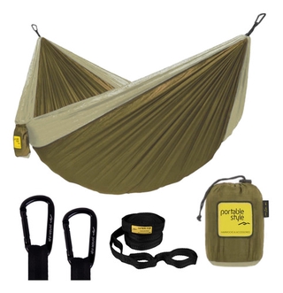 Rede de Descanso Casal Camping Portátil Dupla C/Cinta de fixação Portable Style