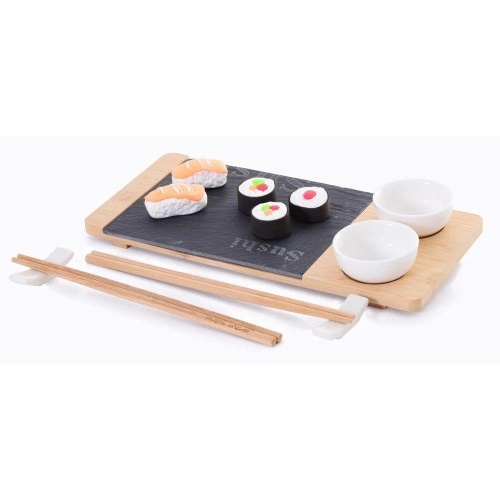 Kit Sushi 8 Pçs Porcelana E Bambu Wincy - CED05017 Novos E De Qualidade