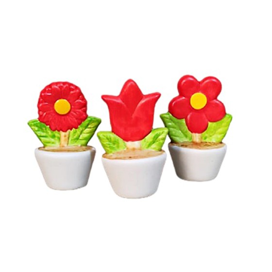 Mini 3 Vaso Decorativo Miniatura Girassol Tulipa Margarida Vermelha  Ceramica | Shopee Brasil