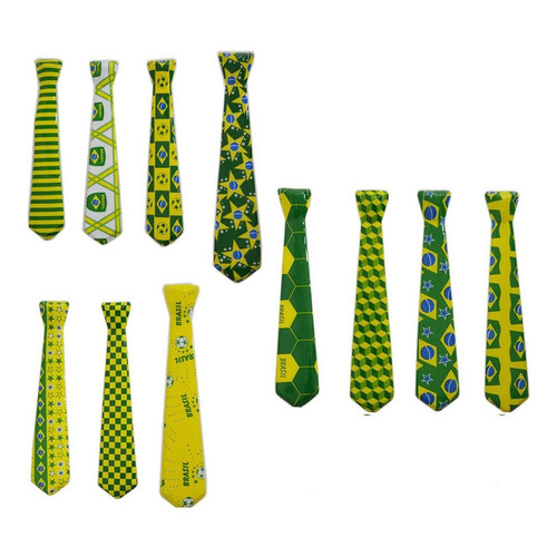 Gravata Brasil Kit 36 Unid Carnaval Copa Do Mundo Jogo