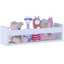 Prateleira nicho revista livro infantil cor Branco para organizar e decorar ambientes deixando mais aconchegante, bonecos brinquedos quarto cozinha banheiro lavanderia, material em100%MDF, cor Branco,48x12x12, Produto já vai montado.