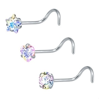 Piercing Nariz Nostril Estrela Coracao Pedra Furtacor - 1 pc em Oferta na Shopee