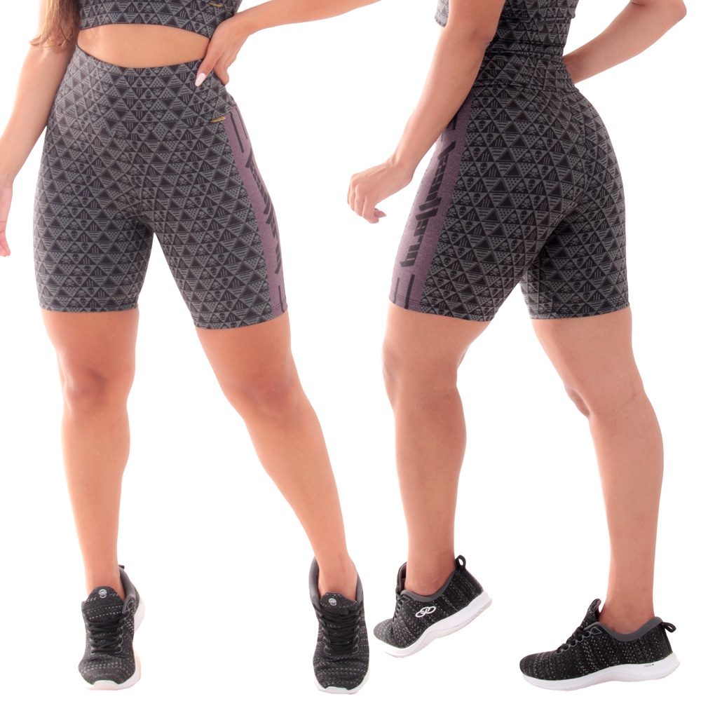 Bermuda Fitness Mescla Sublimada Caveirinhas - Women Clothes
