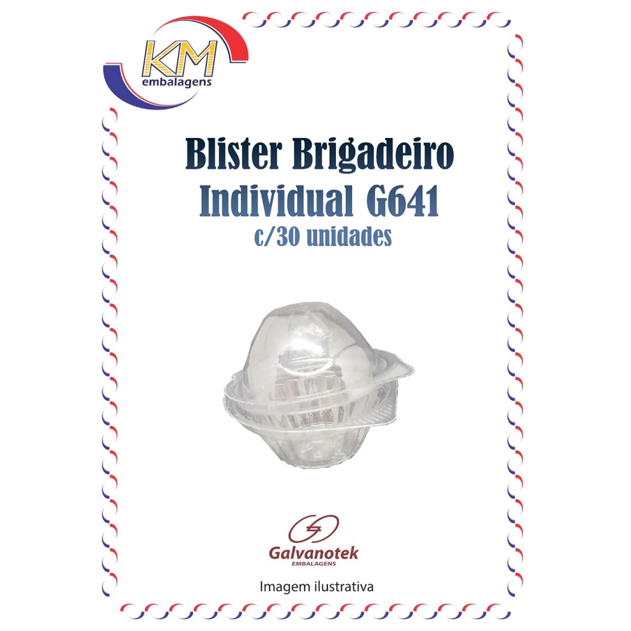 Pote blister brigadeiro indivual G641c/30 unid. - Galvanotek - brigadeiro, docinhos