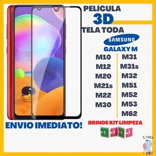 Película De Vidro 3D Frontal Samsung M10 M12 M20 M21s M22 M30 M31 M31s M32 M51 M52 M53 M62