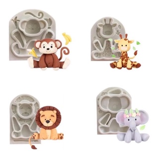 Molde De Silicone Baby Girafa Macaco Elefante Leão