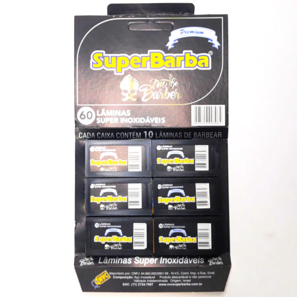 Cartela Lâmina De Barbear Preta Super Barba Black Premium em Oferta na Shopee