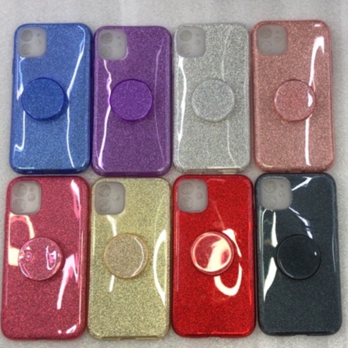 Capa Para Celular Com Brilho G8 POWER/ G8 POWER LITE Capinha Brilhosa Glitter Com Pop Suporte Colorida