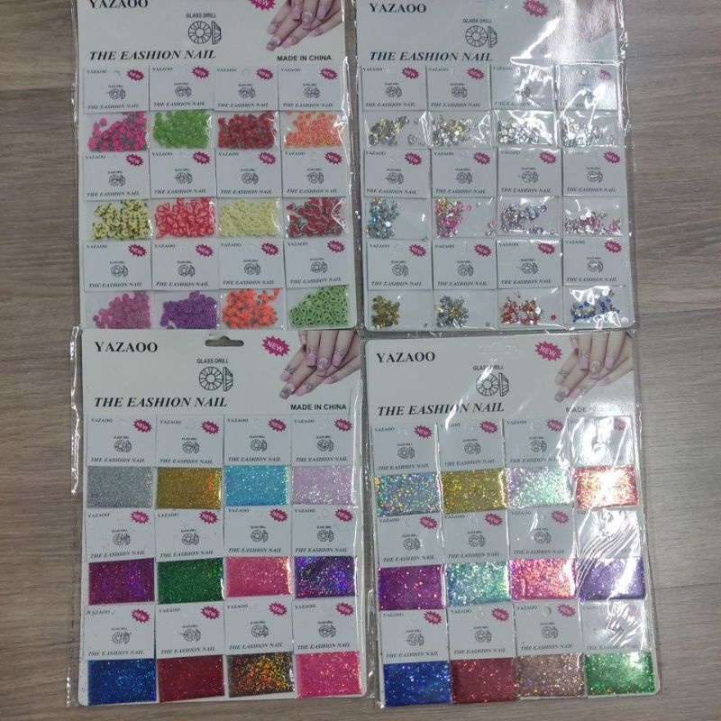 cartela gliter paetê fimus pedraria em Oferta na Shopee