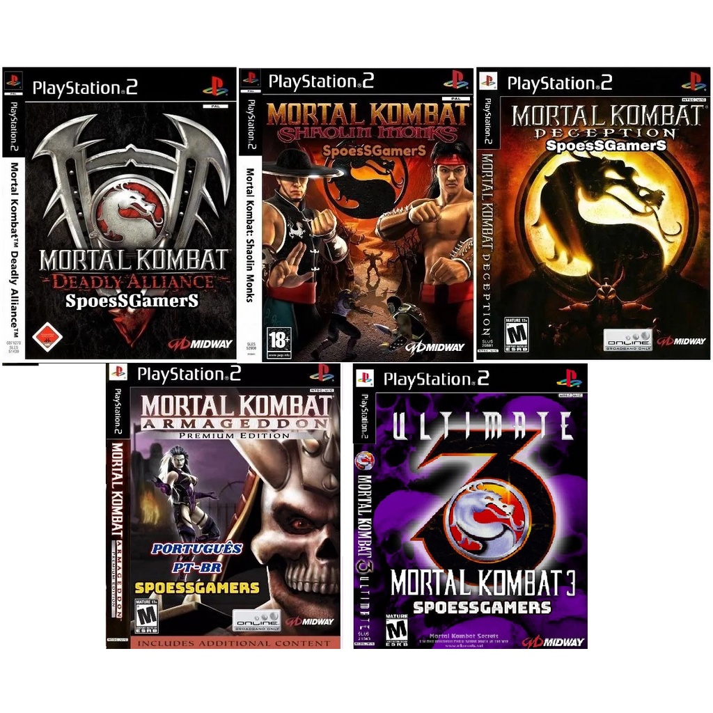 PS2 MORTAL KOMBAT CLASSICOS ((5 DVDS)) JOGOS PS2 COLEÇÃO