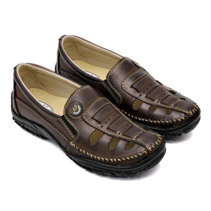 Sapatilha Mocassim Masculina Toda em Couro