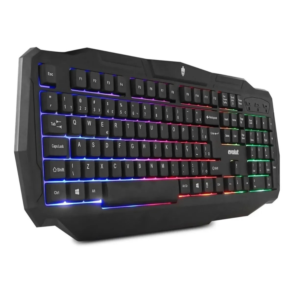 Teclado Gamer Ranger Com Fio Evolut Led Rainbow