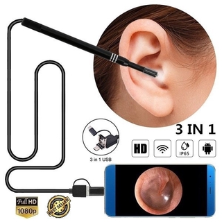 Novo 3 Em 1 Usb Mini Câmera Endoscópio Earpick Limpeza Da Orelha Colher Hd Visual Cuidados Com O Ouvido