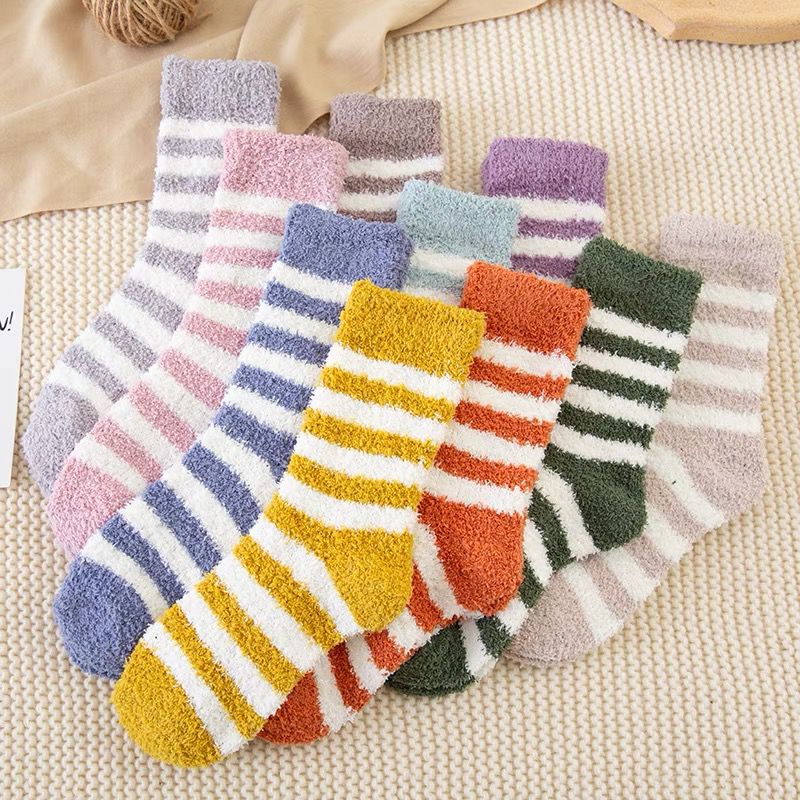 KIT 6 Par De Meias Lã Felpuda Grossa Para Frio Quente Para Adulto Masculinas E Femininas E Inverno Térmica