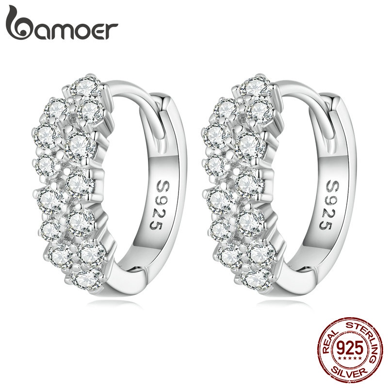 Brinco Bamoer 925 Sterling Silver Rose Earclip Moda Elegante Bijuteria Para Meninas em Oferta na Shopee