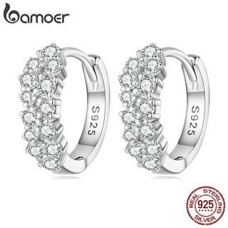 Brinco Bamoer 925 Sterling Silver Rose Earclip Moda Elegante Bijuteria Para Meninas